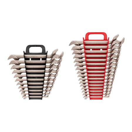 Tekton Angle Head Open End Wrench Set with Holder, 27-Piece (3/8-1 in., 10-27 mm) WAE93202